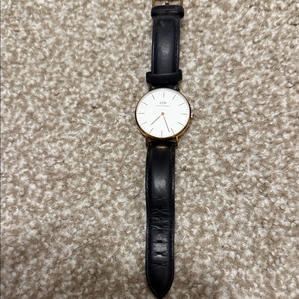 Daniel Wellington Gold Case Watch with Black Strap